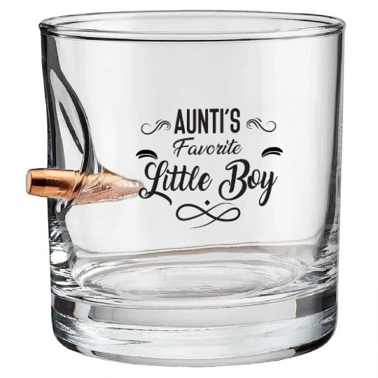 Aunti's Favorite Little boy Bullet Whiskey Glasses