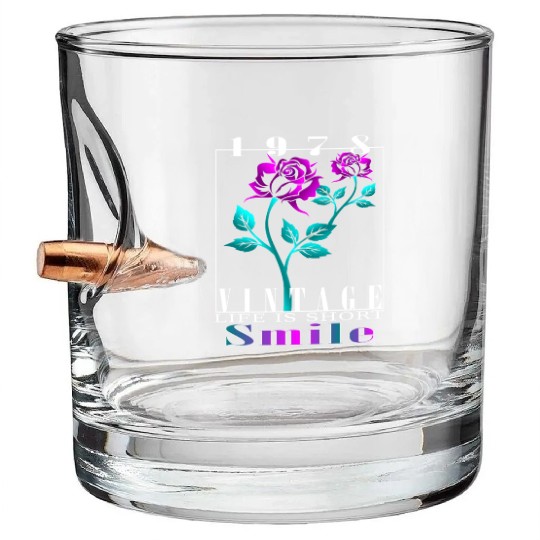 1978 Born Vintage Rose Gift Bullet Whiskey Glasses