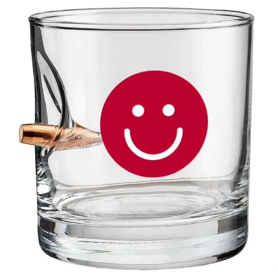 Flag of Japan with Smile face Bullet Whiskey Glasses