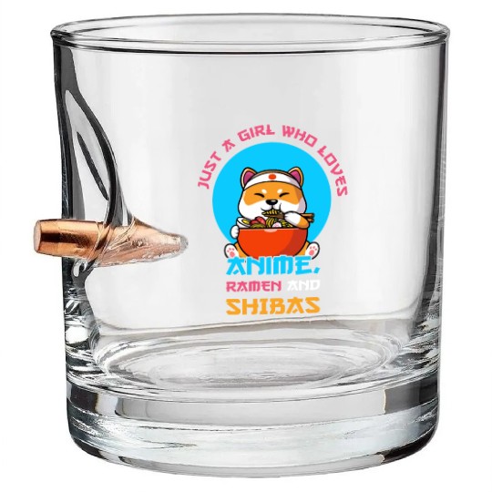 Just a girl who loves anime, ramen and shibas Bullet Whiskey Glasses