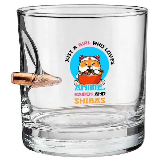 Just a girl who loves anime, ramen and shibas Bullet Whiskey Glasses