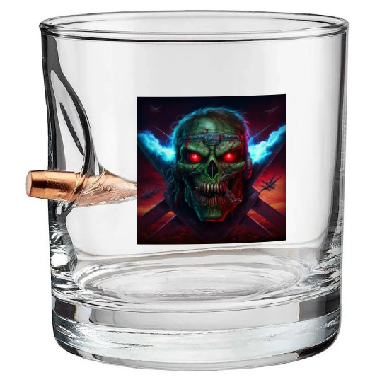 ZOMBIE IRON MAIDEN (version 14) Bullet Whiskey Glasses