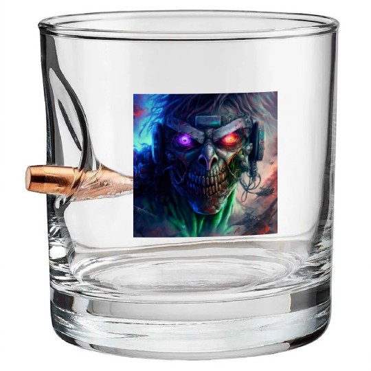 ZOMBIE IRON MAIDEN (version 12) Bullet Whiskey Glasses