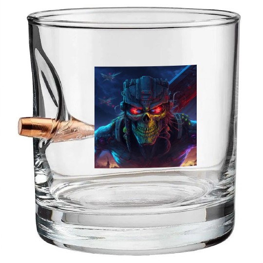 ZOMBIE IRON MAIDEN (version 11) Bullet Whiskey Glasses