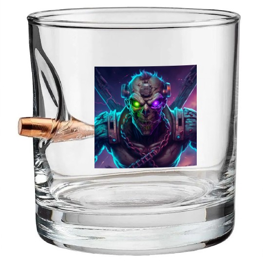 ZOMBIE IRON MAIDEN (Version 10) Bullet Whiskey Glasses