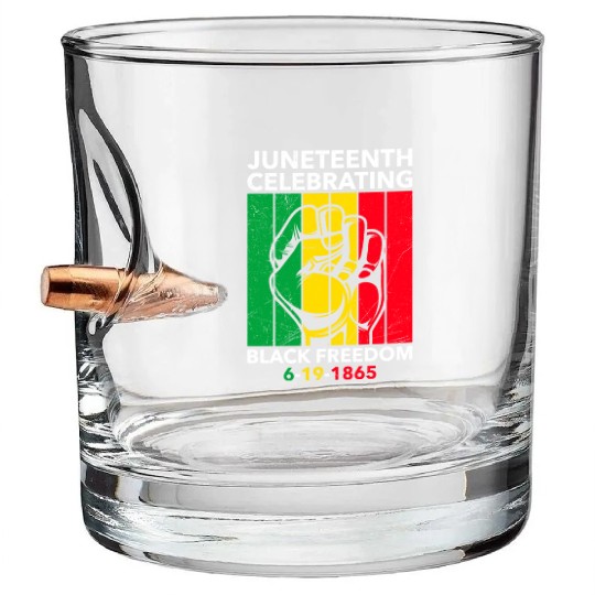 Juneteenth free since 1865 Black History US Africa Bullet Whiskey Glasses