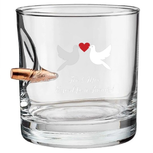 Idée cadeaux couples :Toi et moi ensemble à jamais Bullet Whiskey Glasses