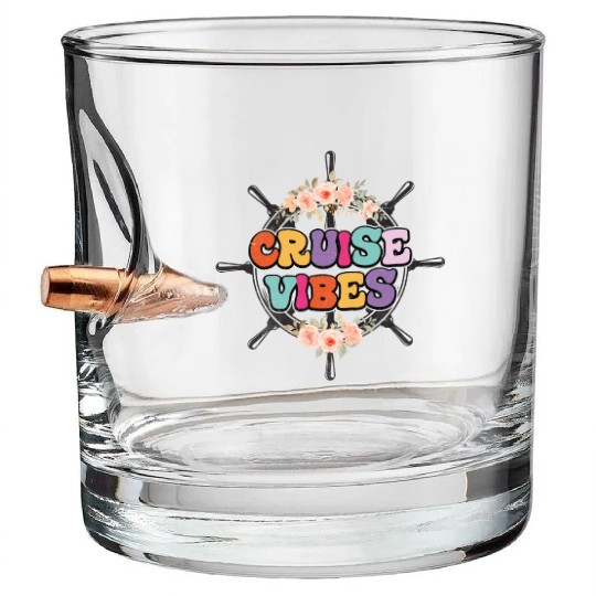 Cruise Vibes Family Cruise Vacation 2023 Bullet Whiskey Glasses