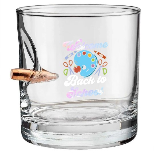 Welcome Back To School Pupil Grade Teacher Bullet Whiskey Glasses