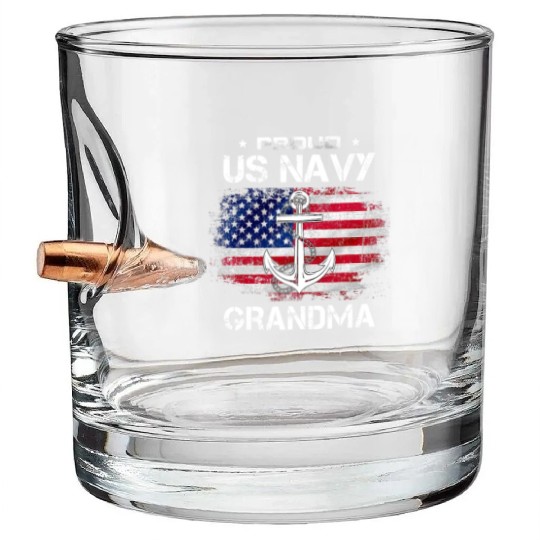 US Na vy Proud Grandma - Proud US Na vy Grandma Ve Bullet Whiskey Glasses