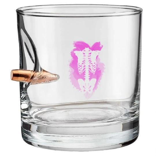 Neon Skeleton Rib Cage Bullet Whiskey Glasses