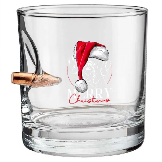 Santa Great Dane Dog Christmas Wilsigns Bullet Whiskey Glasses