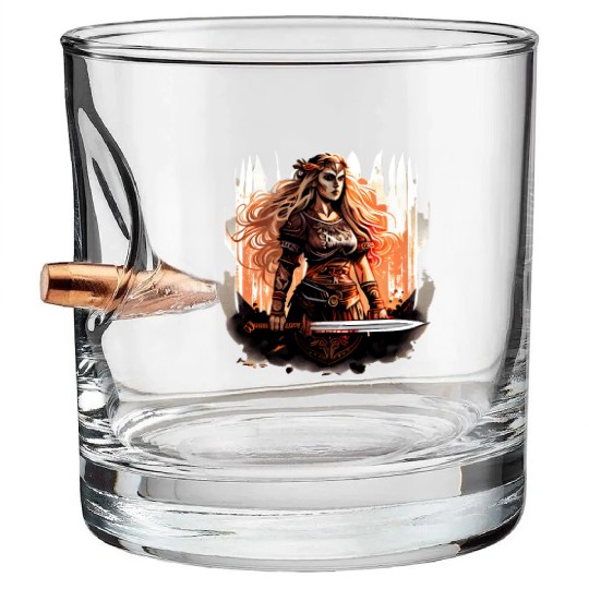 Shield-maiden or Shieldmaiden Amazon Bullet Whiskey Glasses