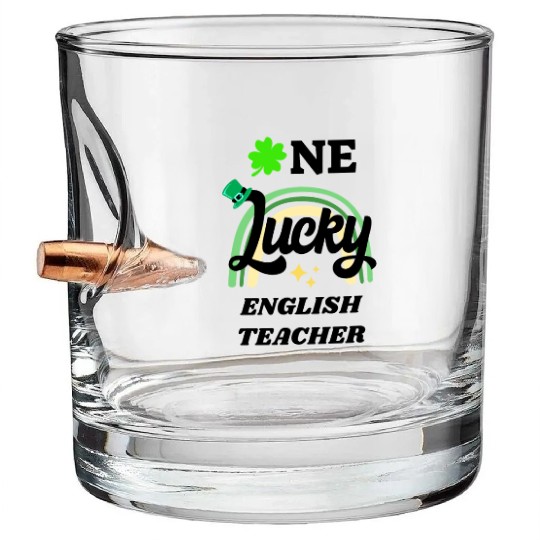 English Teacher, St Patrick's Day Gift Bullet Whiskey Glasses