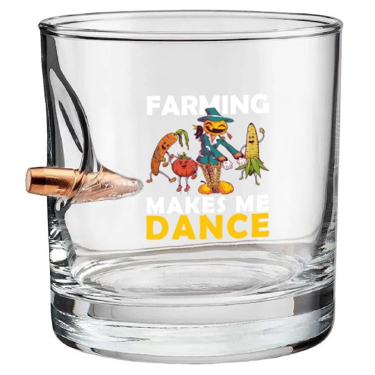 Retro Farming Makes Me Dance Vegetables Farm Bullet Whiskey Glasses