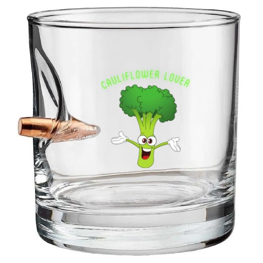 Cauliflower Lover Vegetable Lover Bullet Whiskey Glasses