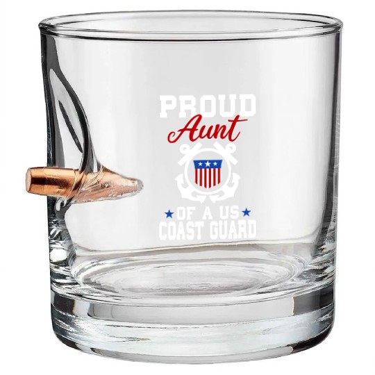 Proud US Coast Guard Aunt Bullet Whiskey Glasses