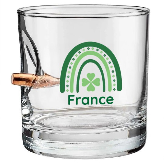 France Clover Charm Boho Rainbow Bullet Whiskey Glasses
