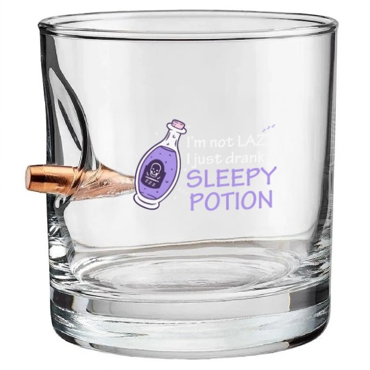 Funny Witch Procrastinating Sleep Potion Pagan Wit Bullet Whiskey Glasses