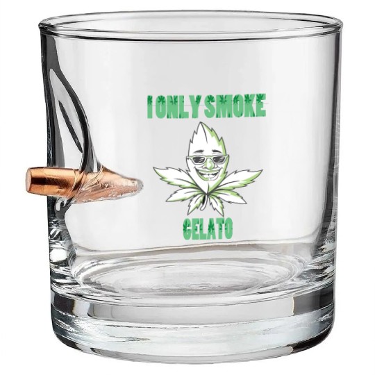 I ONLY SMOKE GELATO Bullet Whiskey Glasses