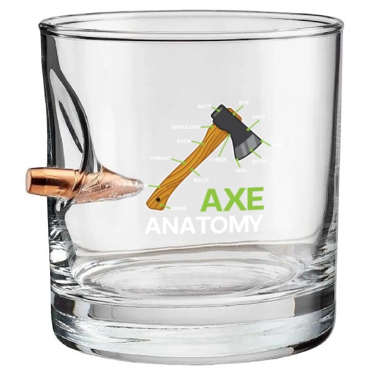Funny Axe Anatomy For Axe Thrower Bullet Whiskey Glasses