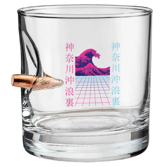 Japanese Retro 80's Vaporwave Japan Streetwear Bullet Whiskey Glasses