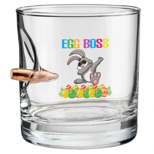 Dabbing Egg Boss Easter Bunny Bullet Whiskey Glasses