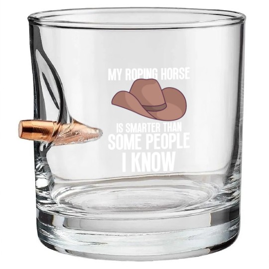 Cowboy Barn Bull Rider Rodeo Country Western Gift Bullet Whiskey Glasses