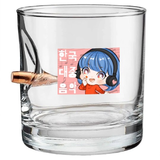 Kpop Music Finger Heart Chibi Anime Manga Aestheti Bullet Whiskey Glasses