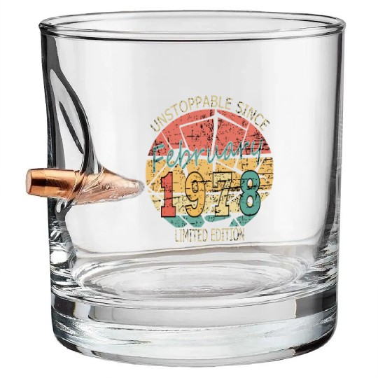 1978 Born Vintage Rose Gift Bullet Whiskey Glasses