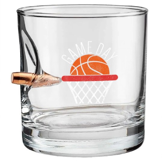 Game Day Basketball Lover Basketball Player Bullet Whiskey Glasses