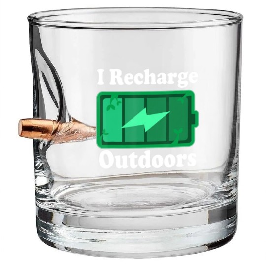 Nature Lover Outdoors Quote Bullet Whiskey Glasses