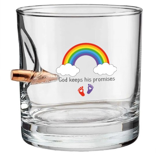 God keeps his promises Rainbow infant gown Bullet Whiskey Glasses
