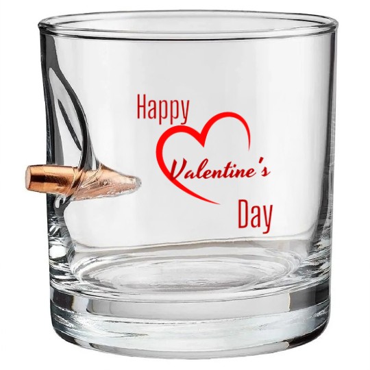 Happy Valentine Bullet Whiskey Glasses