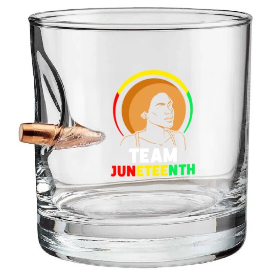 Team Juneteenth Black American Africa 1865 Bullet Whiskey Glasses