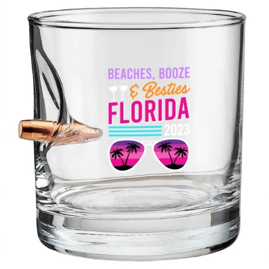 Beach Booze Besties Florida Vacation Spring Break Bullet Whiskey Glasses