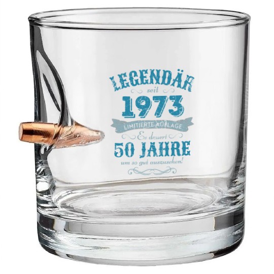 50th Birthday Vintage 1973 Bullet Whiskey Glasses