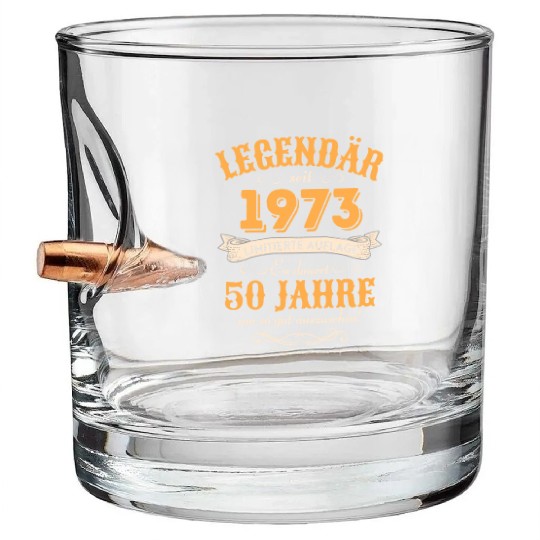50th Birthday Vintage 1973 Bullet Whiskey Glasses