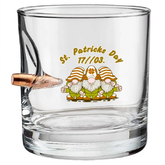 Happy St. Patrick's Day Leprechauns Bullet Whiskey Glasses