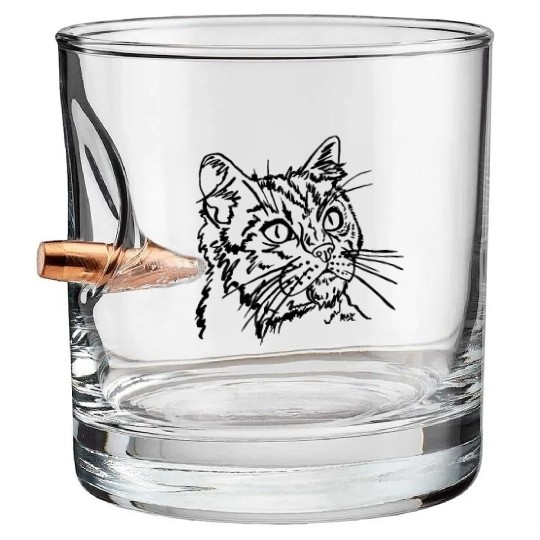 Cat face Bullet Whiskey Glasses