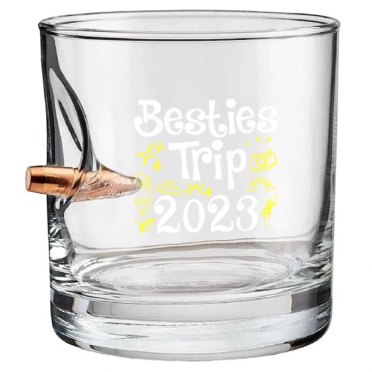 Besties Trip 2023 Summer Vacation Spring Break Bullet Whiskey Glasses