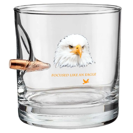 Bald Eagle Gift Idea Focussed like an Eagle Photo Bullet Whiskey Glasses