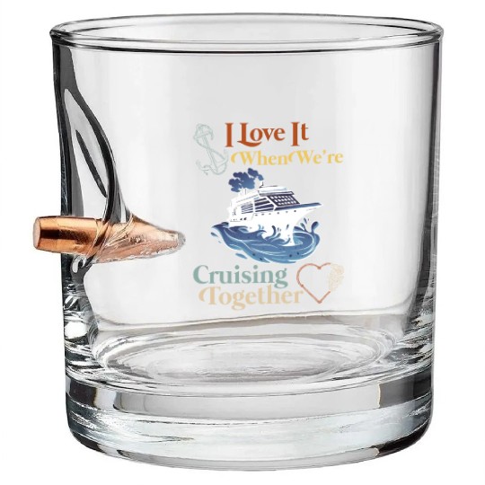 Cruising Together Cruise Vacation Spring Break Bullet Whiskey Glasses