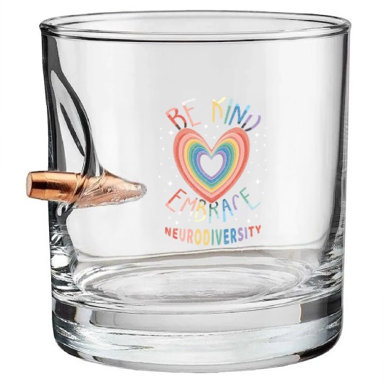 Embrace Neurodiversity Puzzle Autism Awareness Bullet Whiskey Glasses