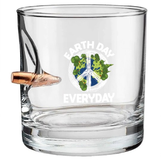 Earth Day Everyday Nature Lover Climate Change Bullet Whiskey Glasses