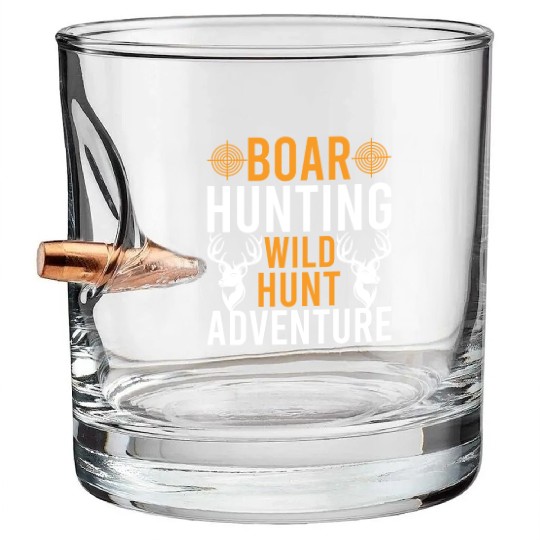 Boar Hunting Wild Hunt Adventure Bullet Whiskey Glasses