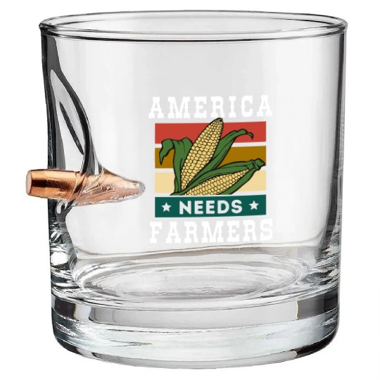 America Needs Farmers Bullet Whiskey Glasses