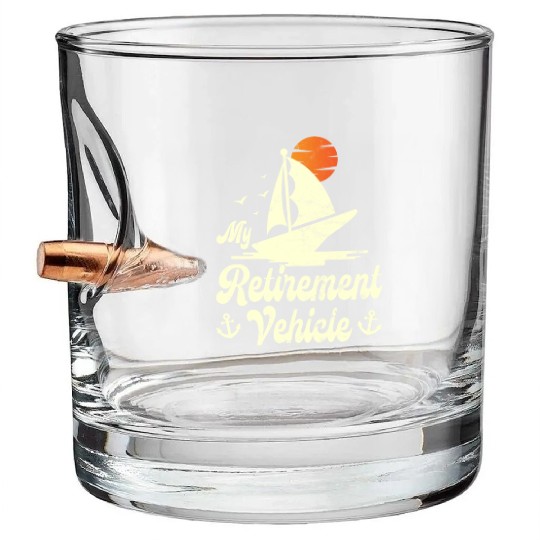 Retired Sailor Sailing Retirement Plan Bullet Whiskey Glasses