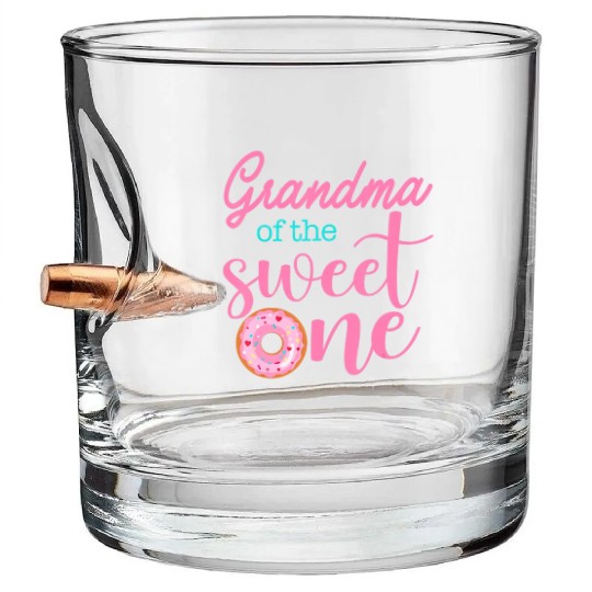 Grandma of Sweet One 1st First Birthday Bullet Whiskey Glasses