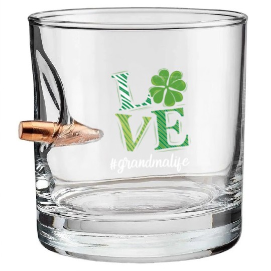 Love Grandma life St. Patrick's Day Grandma Bullet Whiskey Glasses